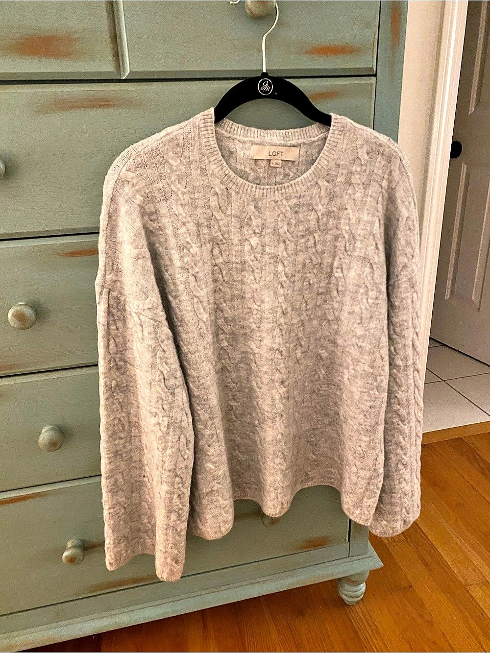 LOFT Crewneck Sweater in Light Grey